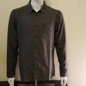 MEN'S RVCA GREY GET RHYTHM LONG SLEEVE BUTTON DOWN